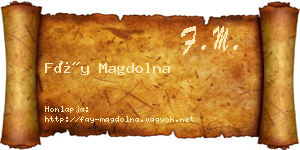 Fáy Magdolna névjegykártya